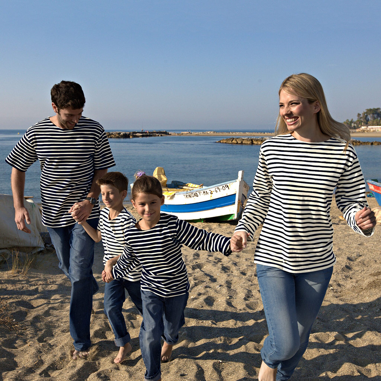 OCEAN ONE Bretonisches Fischerhemd für Kinder Kurzarm