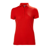 HELLY HANSEN Damen Poloshirt dehnbar, schnell trocknend, UV-Schutz 4 - 36 - 42 (rot, navy)