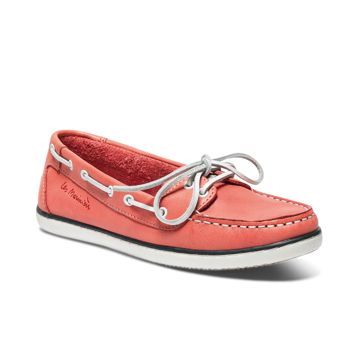 TBS CLAMER women's leather boat shoe, non-slip, unlined, high flexibility and safety - 36 - 42 (navy, turquoise, coral, white)