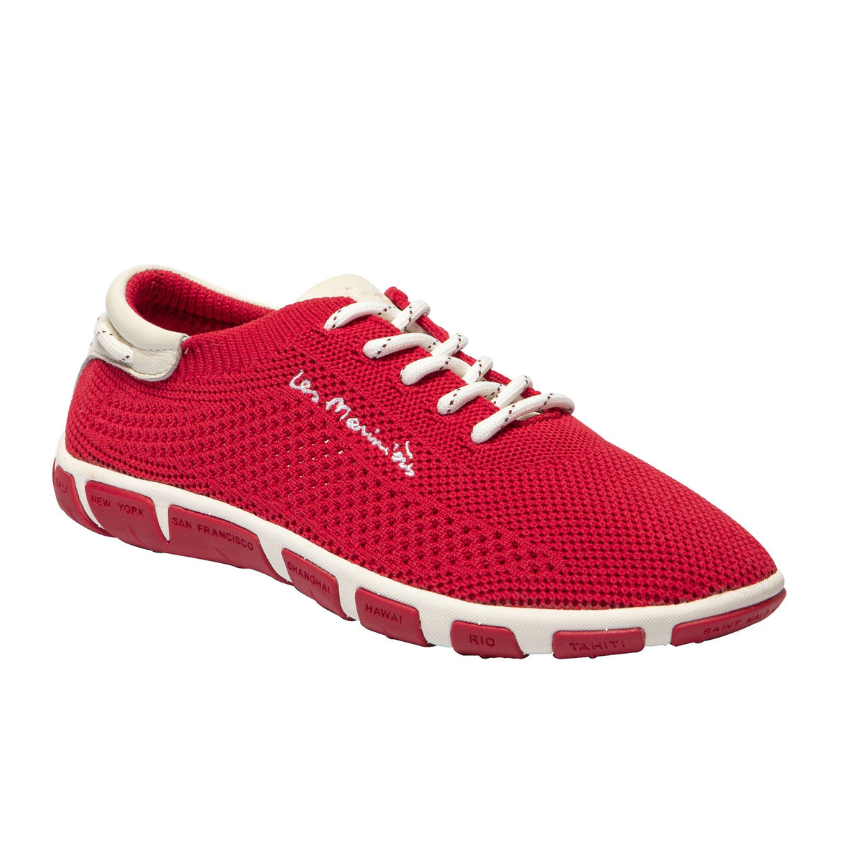 TBS JAZARIA women's boat shoe made of recycled mesh, quick-drying, with a non-slip sole for good grip - 37 - 41 (red, blue, white, mid-blue)