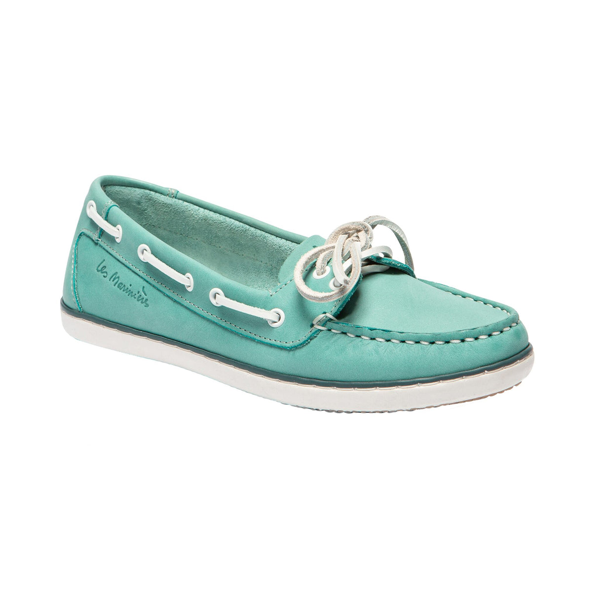 TBS CLAMER women's leather boat shoe, non-slip, unlined, high flexibility and safety - 36 - 42 (navy, turquoise, coral, white)