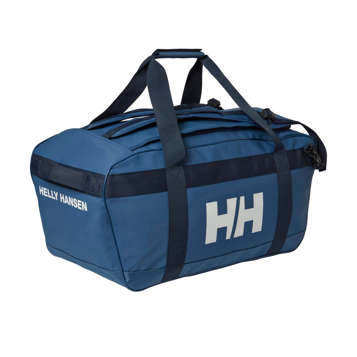 Helly Hansen Reisetasche HH SCOUT DUFFEL, langlebige Sporttasche, wasserabweisend, vielseitig nutzbar als Rucksack - 50 - 70 Liter, schwarz oder deep steel