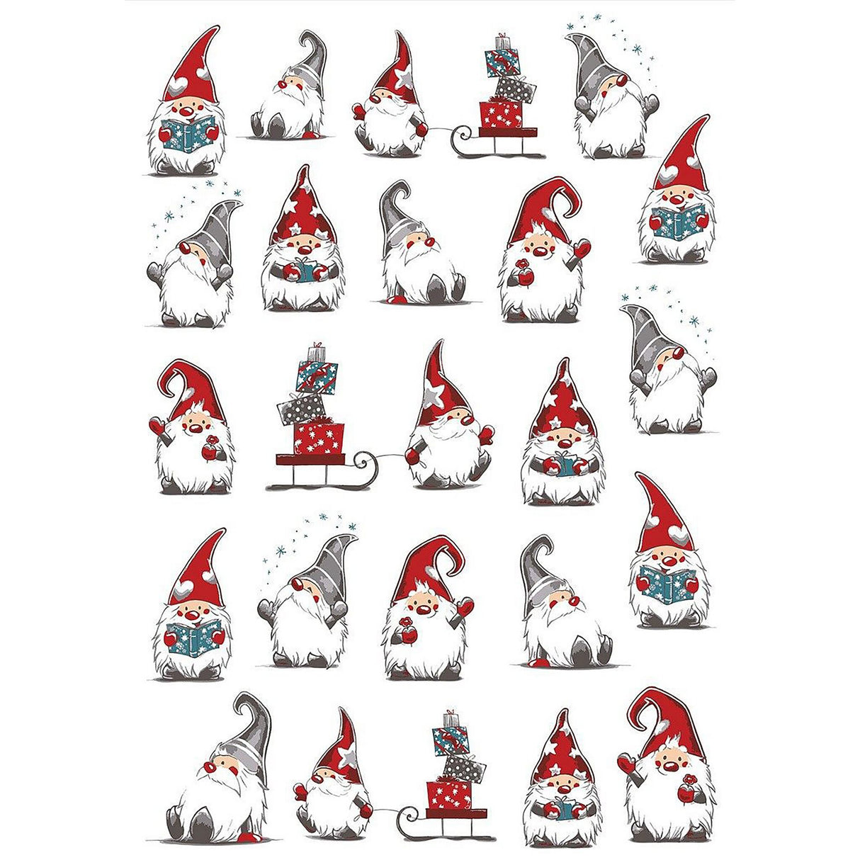 Christmas gnome tea towel 100% cotton, kitchen towel, washable at 95°C