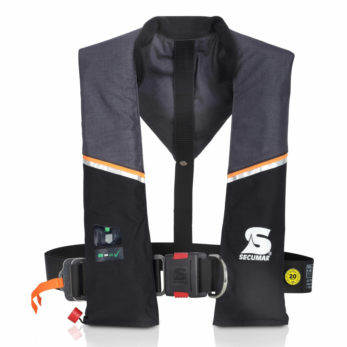SECUMAR Rettungsweste Ultra 170 mit Harness, 150N, zugelassen nach DIN EN ISO 12402-3, Farbe nach Wahl