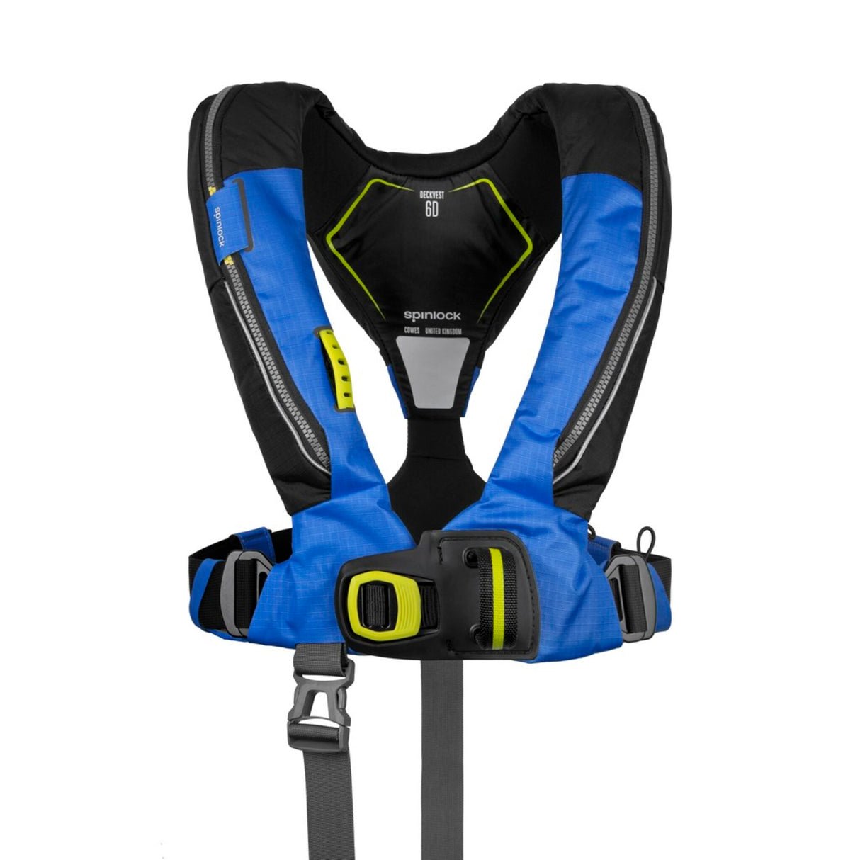 Spinlock DECKVEST 6D 170N Rettungsweste, Sicherheitsweste, mit HRS-System und UML EPro Elite-Auslöseautomatik - schwarz, blau, weiß, gelb