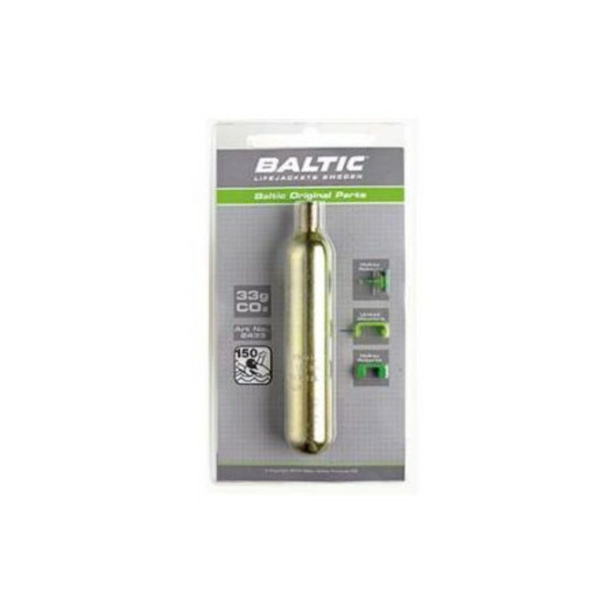 BALTIC Ersatzpatrone für Rettungsweste ATHENA 165, CO2-Zylinder 33 g, mit Sicherheitsclips