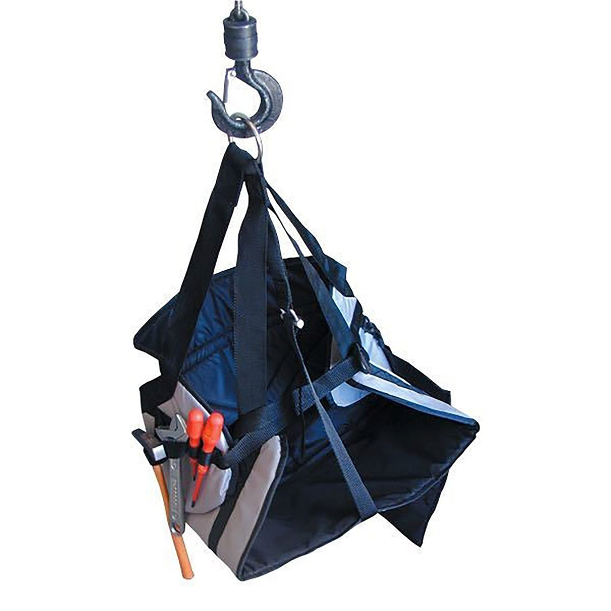Boatswain's chair safety equipment with tool compartments, reinforced nylon fabric, comfortable backrest