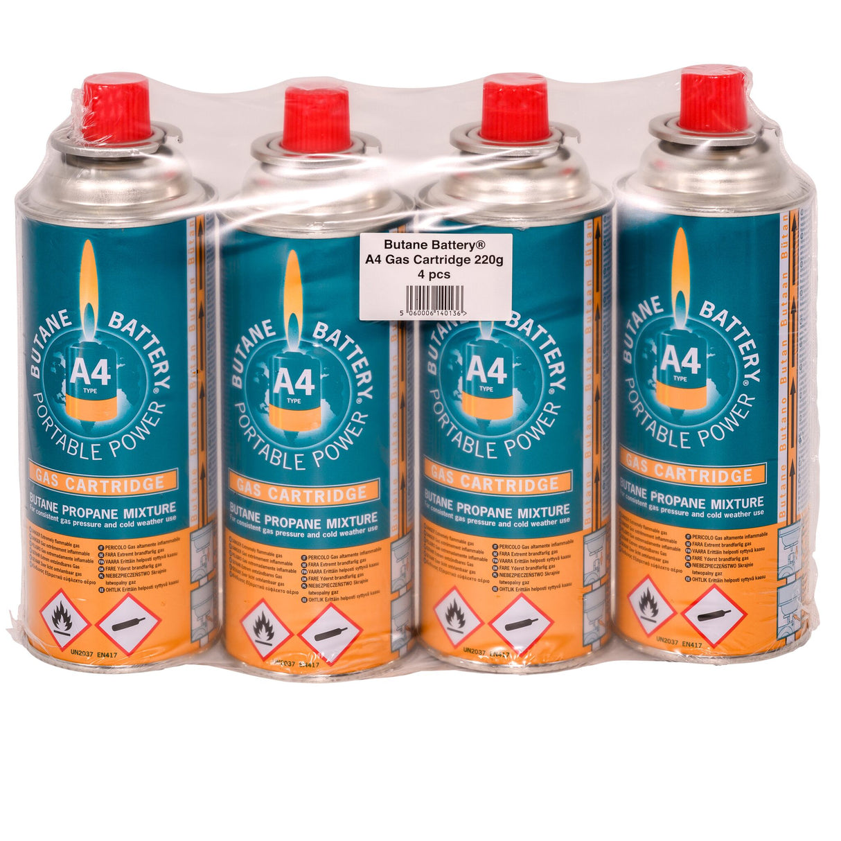 Gaskartuschen, 4 Stück