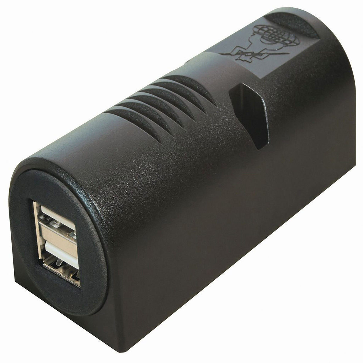 USB-Doppelladebuchse 12/24 V zu 5 V, Ladegerät für Smartphones/Tablets, 2 x 2,5 A, Einbaudurchmesser 28 mm