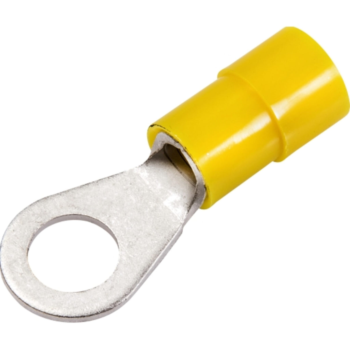 Ringkabelschuh 4,0 - 6,0 mm, gelb, Isolierhülse aus Polycarbonat, 100 Stück - (Optional mit M6 oder M8)