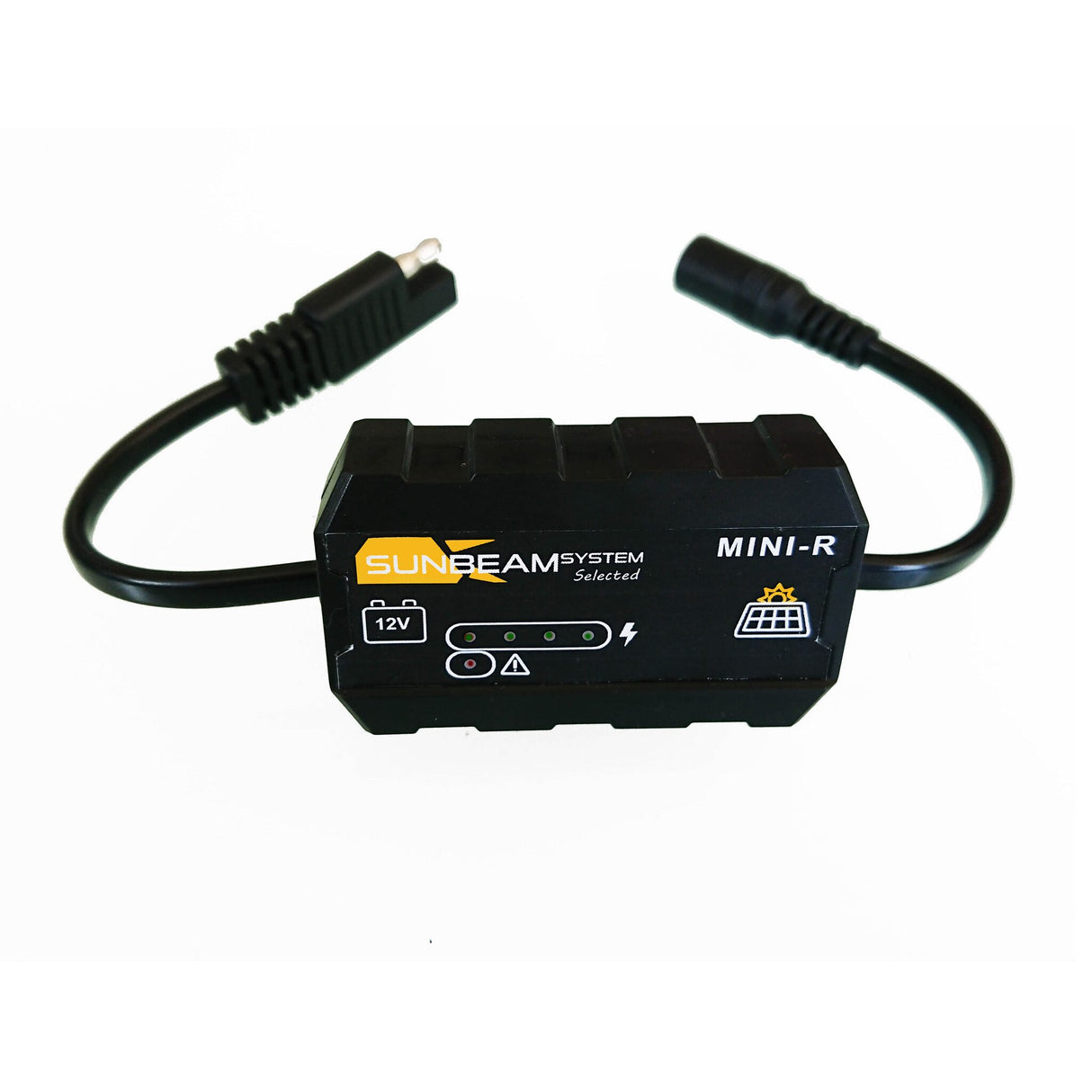 SUNBEAMsystem Solarregler Mini-R 5A 12V, Laderegler kompakt mit Krokodilklemme und MC4, hohe Effizienz und Portabilität