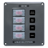 Blue Sea System Schaltpaneel 15A, beleuchtet, Überstromschutz, Wasserabweisend, einfach zu installieren - 4 oder 6 Schalter (Optional mit USB)