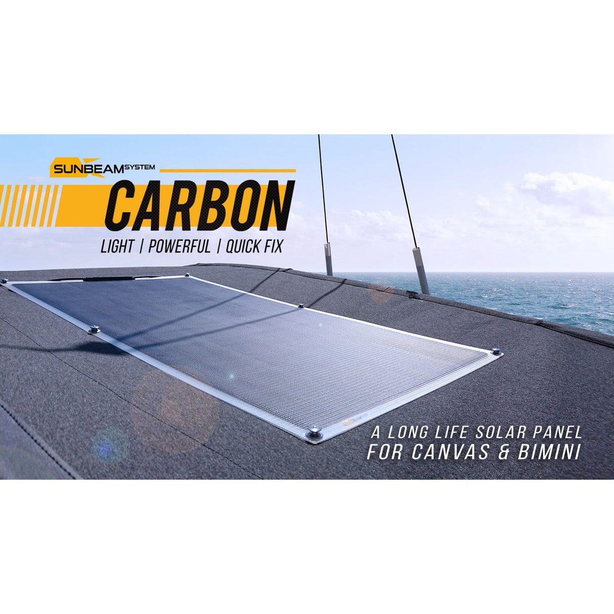 SUNBEAMsystem Solarmodul carbonverstärkt Loxx-Montage Solarpanel schattenoptimiert langlebig 116 W