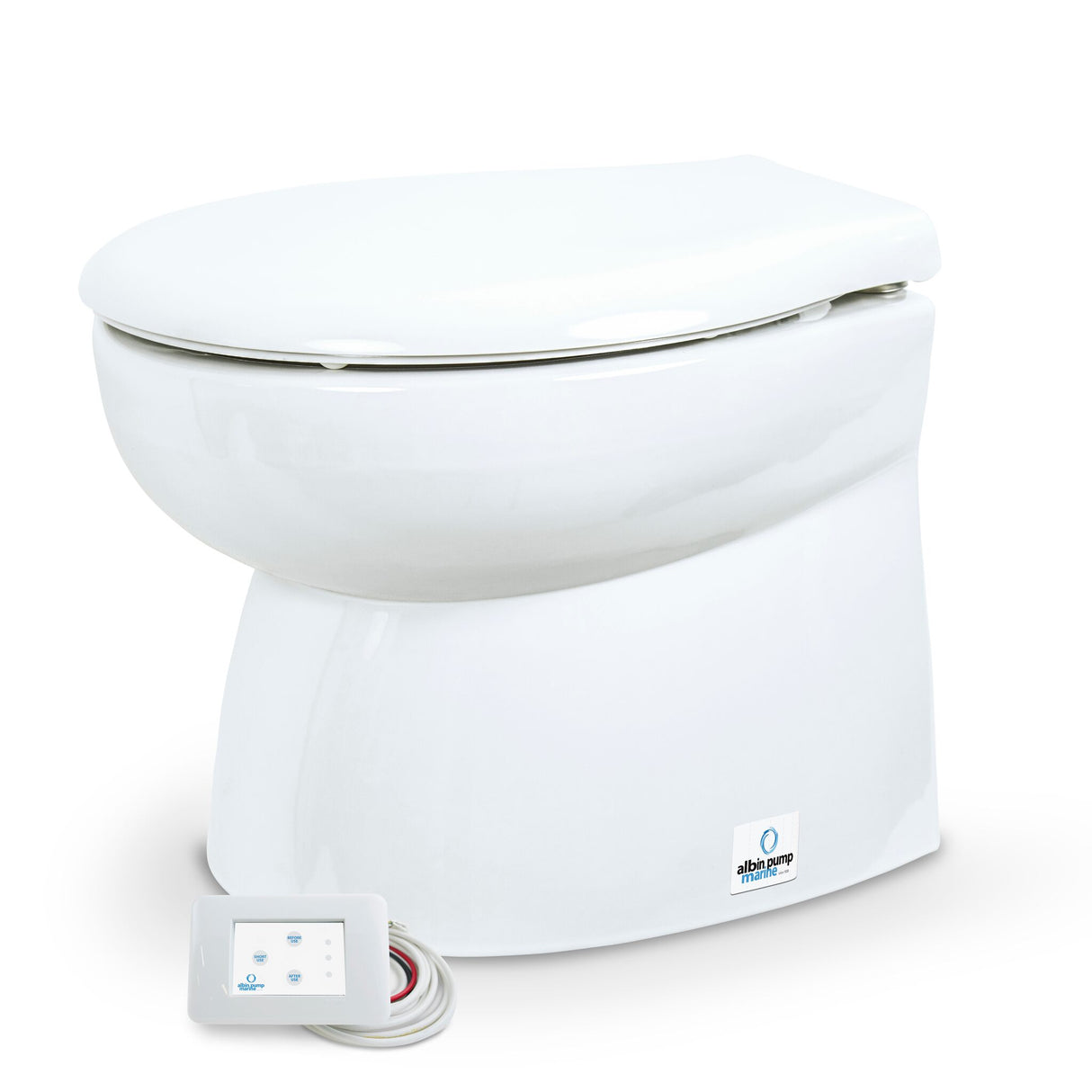 SILENT PREMIUM Marine Toilet 12 Volt Electric Toilet with 3-Function Control Panel, Premium Flush-Dry Disposal - (Optional with Premium Flush-Dry Disposal)