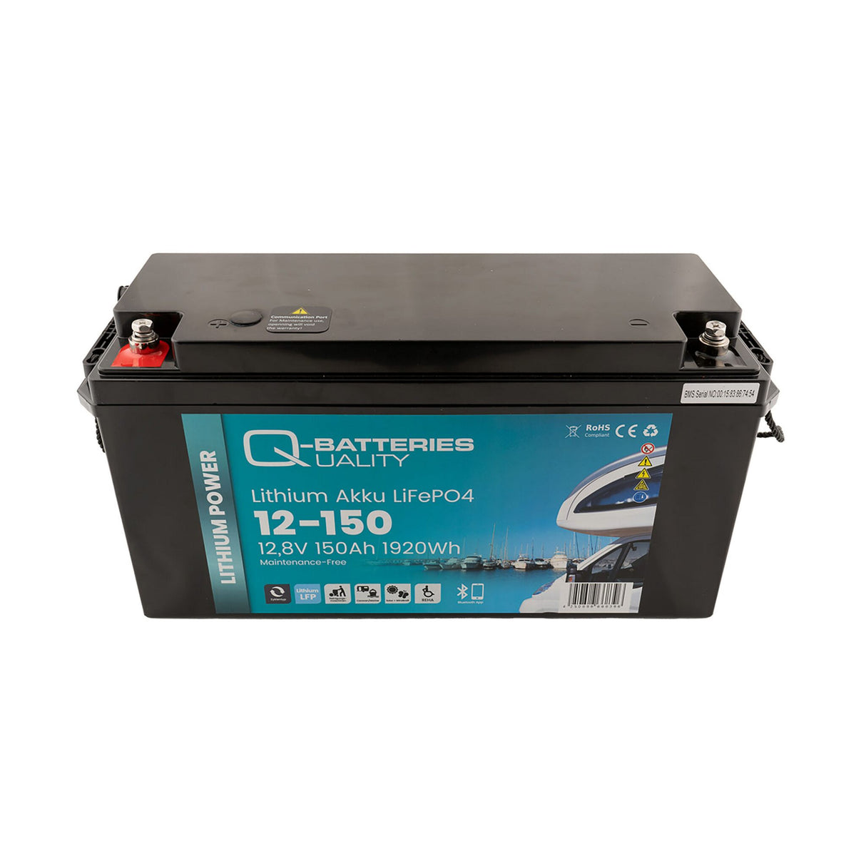 Q-Batteries Lithium Akku LiFePO4, hohe Energiedichte, wartungsfreier Lithium-Ionen Akku mit maximaler Betriebssicherheit - 50 - 200 Ah