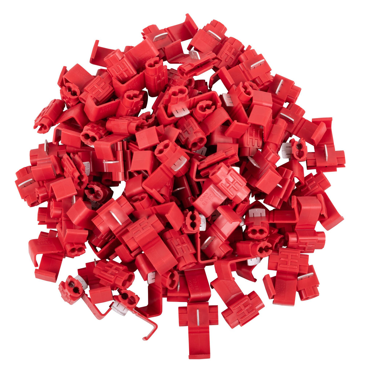 Quick connectors, cable connections, clamp connectors, quick and secure connection without stripping, 100 pieces - 0.5 - 2.5 mm², red or blue