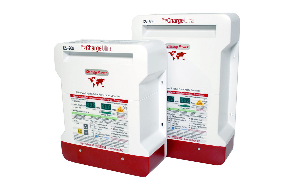 Sterling Ladegerät Pro Charge Ultra, professionelles Ladegerät, IUoU Ladekennlinie für 100% Batterieladung, leise und leistungsstark - 20 - 60 Ampere