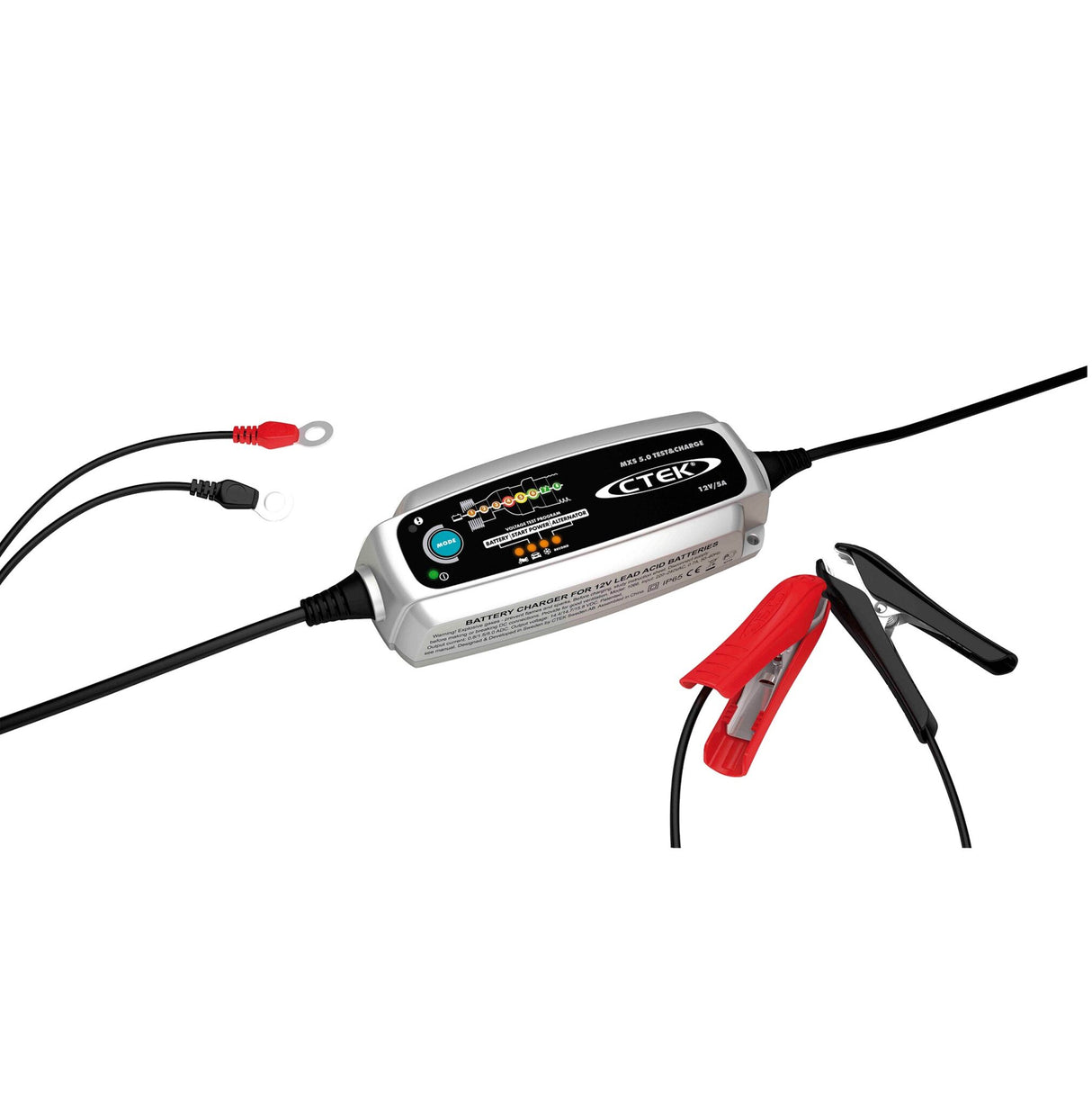 CTEK Batterieladegerät 8-Stufen MXS 5.0, Test & Charge System, vollautomatisch und IP65-zertifiziert