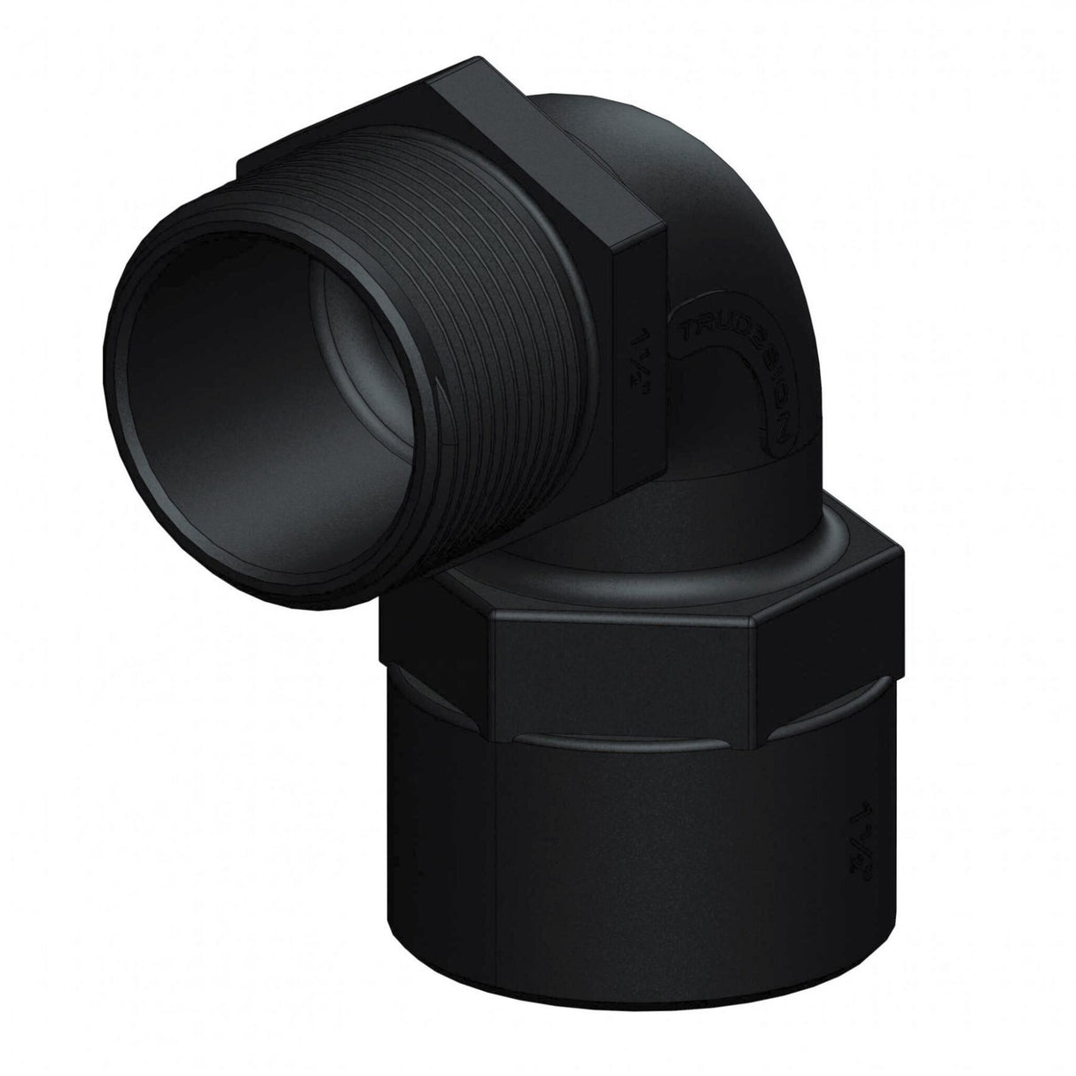 TRUDESIGN 90° Winkelstücke aus hochwertigem Komposit mit innen/Außengewinde, schwarz
