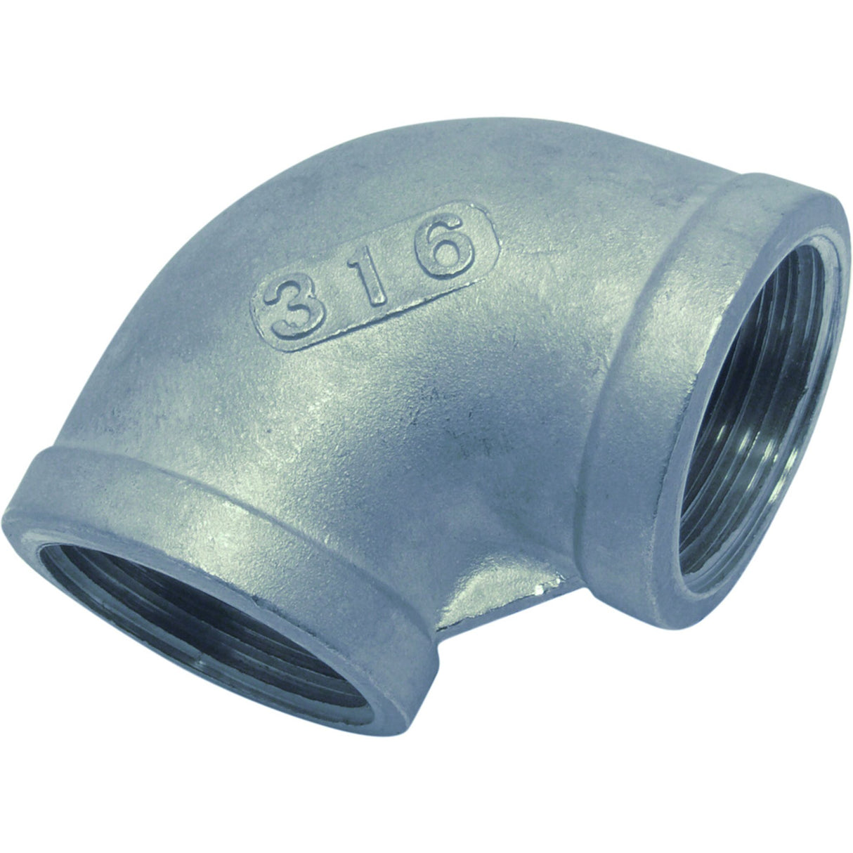 Edelstahl Rohrbogen 90° Innengewinde, Edelstahl-A4/AISI 316, rostfrei und korrosionsbeständig - 1/2" – 1 1/2"