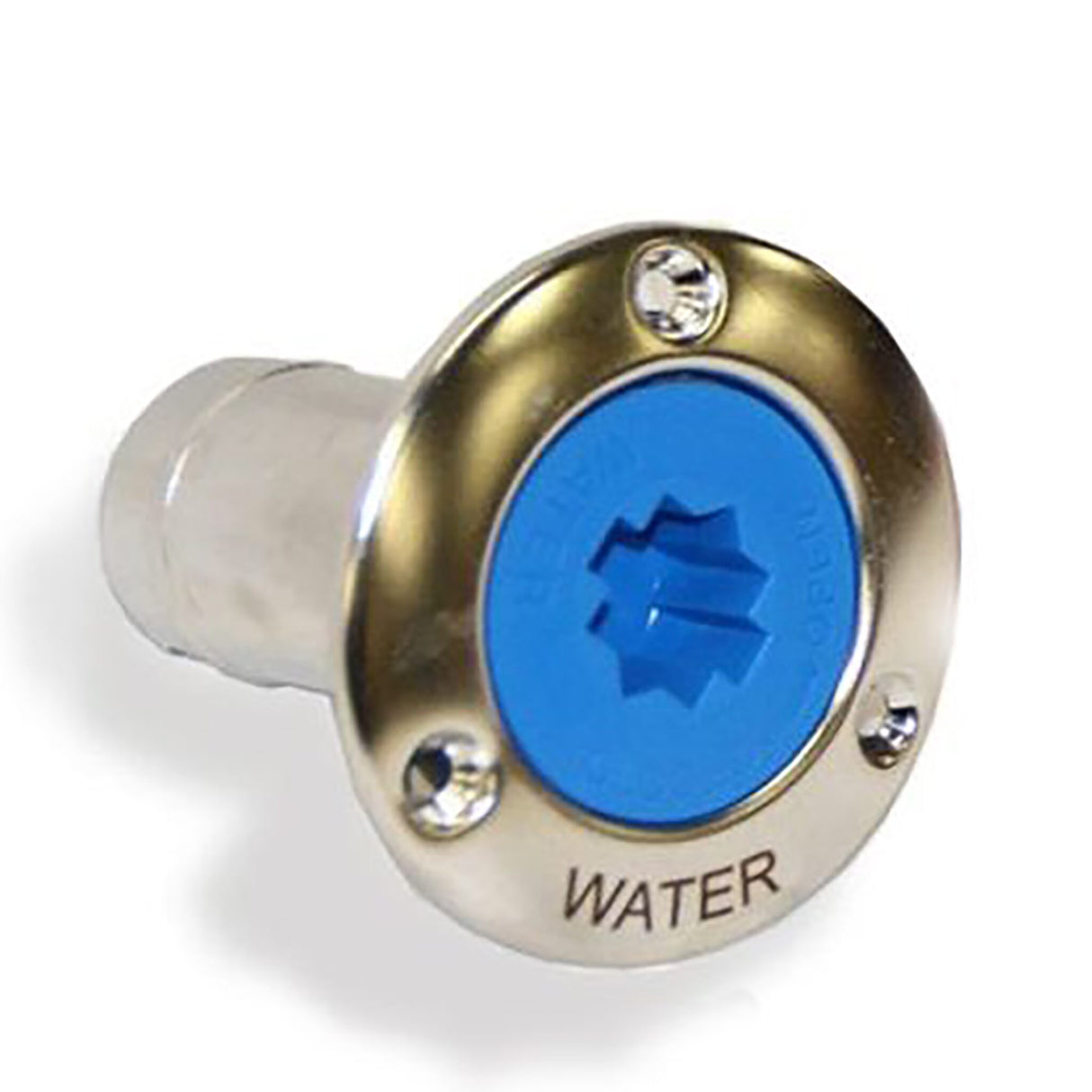 Stainless steel water filler neck with bayonet closure, water supply, flange diameter 85 mm - 38 - 50 mm (optional with hose)