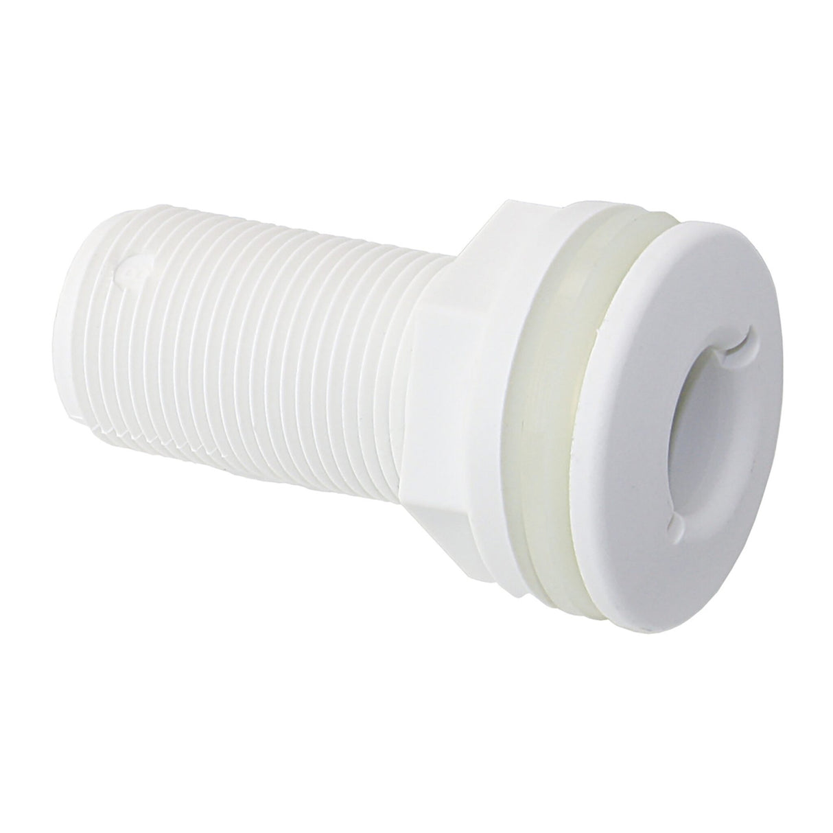 TRUDESIGN through-hull fitting, white, high-impact, chemical-resistant, corrosion-resistant - 1/2" - 1 1/2" (optional with hose)