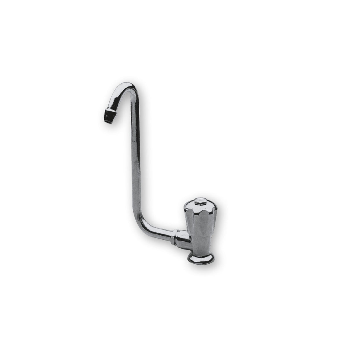 Allpa Wasserhahn Messing verchromt, Auftisch-Armatur, schwenkbar faltbarer Auslauf 10-mm Anschluss 3/8 geeignet für Druckwassersysteme