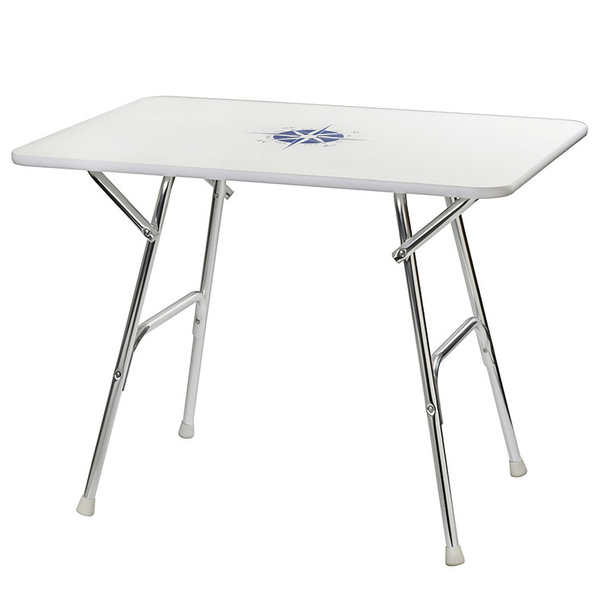 Deckstisch Klappbarer Funktionaler Klapptisch, weiße Werzalit Tischplatte, wetterbeständig, Aluminiumprofil, 88 x 60 cm