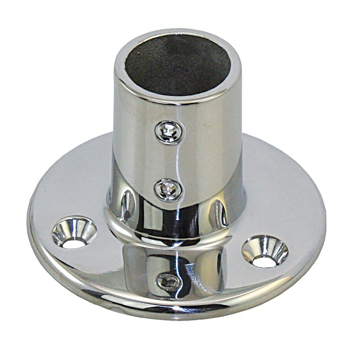 Relingsfuß Rund 90°-25 mm Relingsträger Hauptmerkmale: Grundplatten-Ø 70 mm