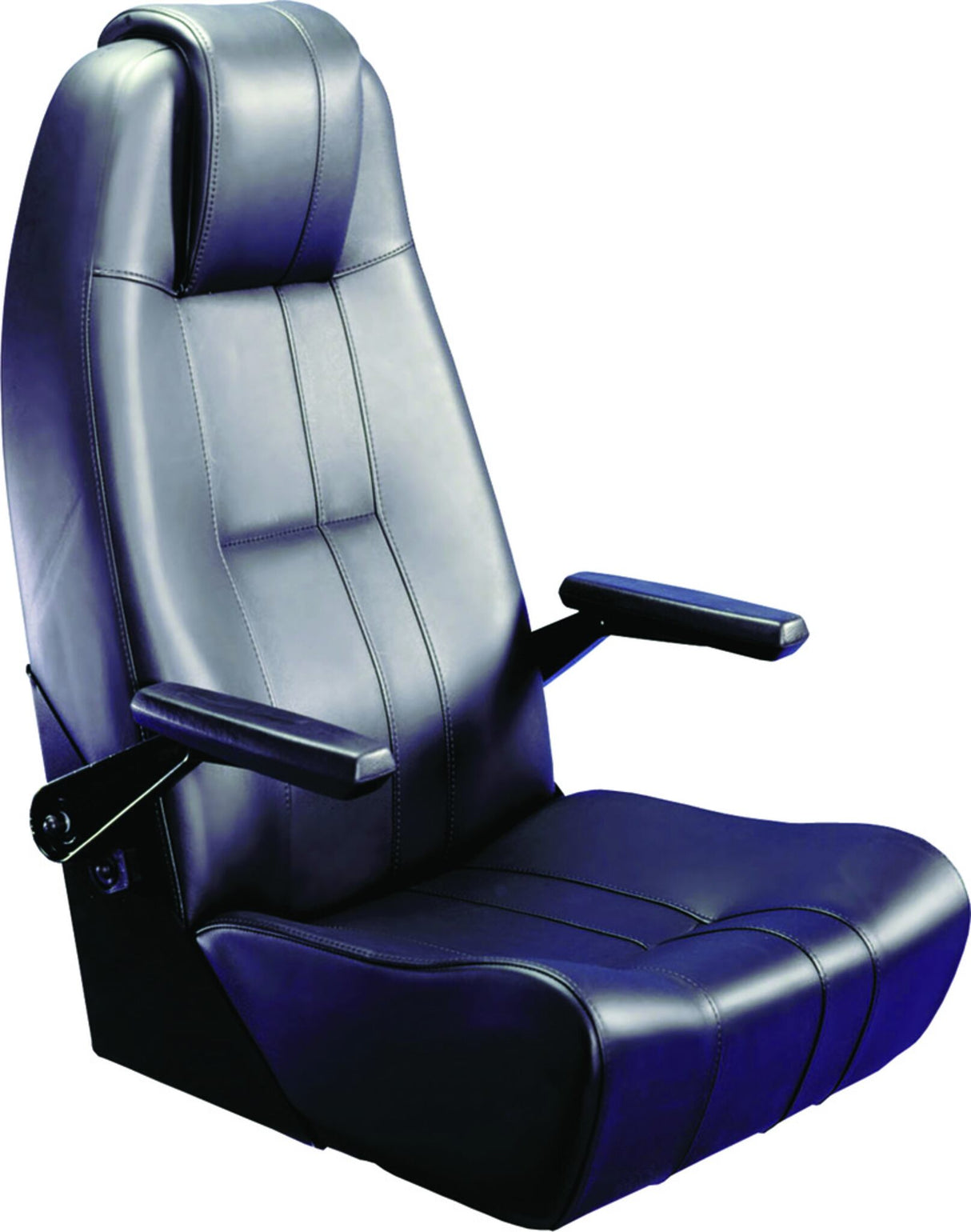 Royal de Luxe helm chair with folding armrests, comfort navigation seat, high backrest made of imitation leather