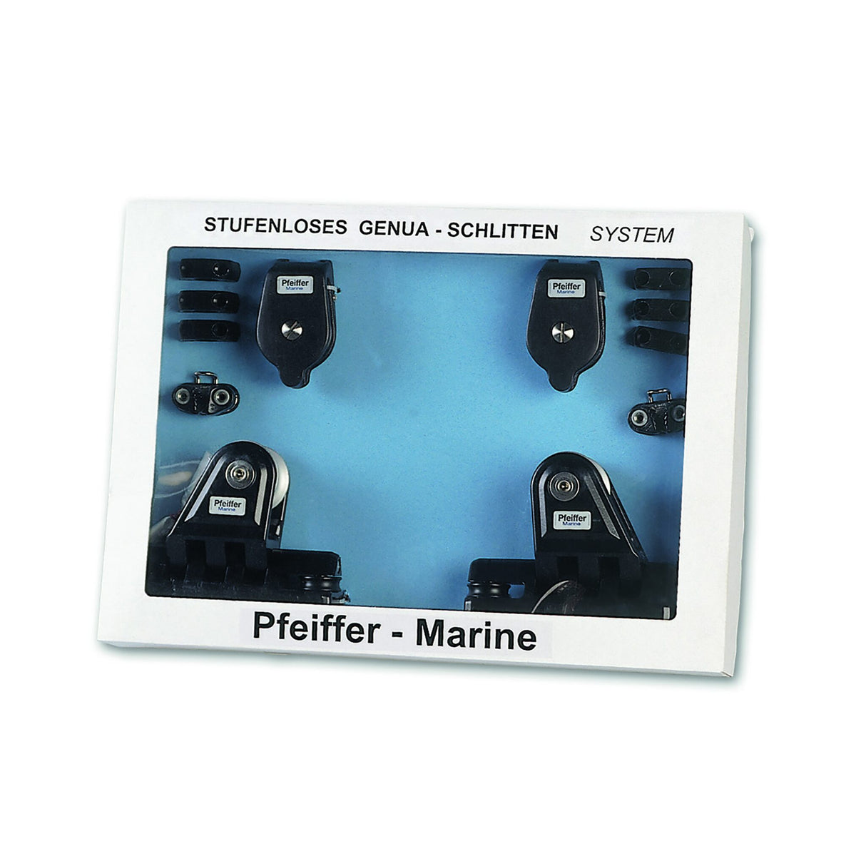 Pfeiffer Marine Genuarutscher-Set mit hochwertigen Endstücken, Genuaschlitten, Servoklemmen und Montageanleitung, komfortable Cockpitverstellung - für Schiene 25x4 mm oder für Schiene 32x6 mm