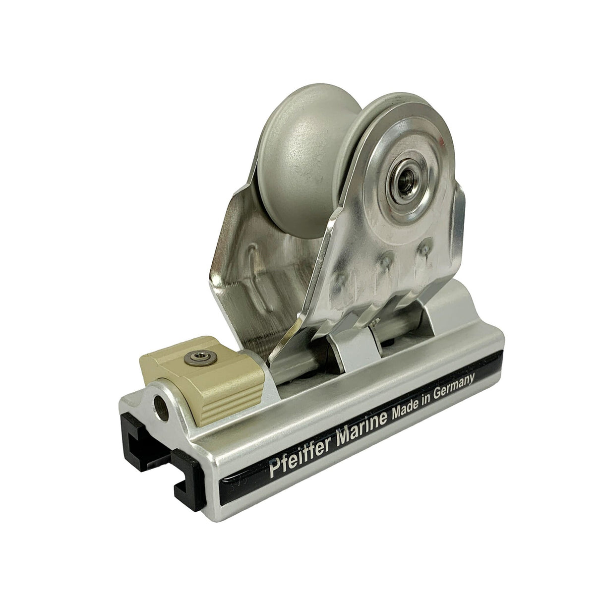 Genuaschlitten Schlitten mit Alurolle, arretierbar, nicht geeignet für 180°Umlenkung - 32x6 mm oder 25x4 mm