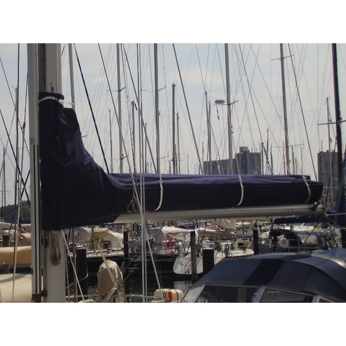 Mainsail recovery system with boom cover and lazy jack, UV-protected, weather-resistant polyacrylic - 2.40 m - 5.00 m