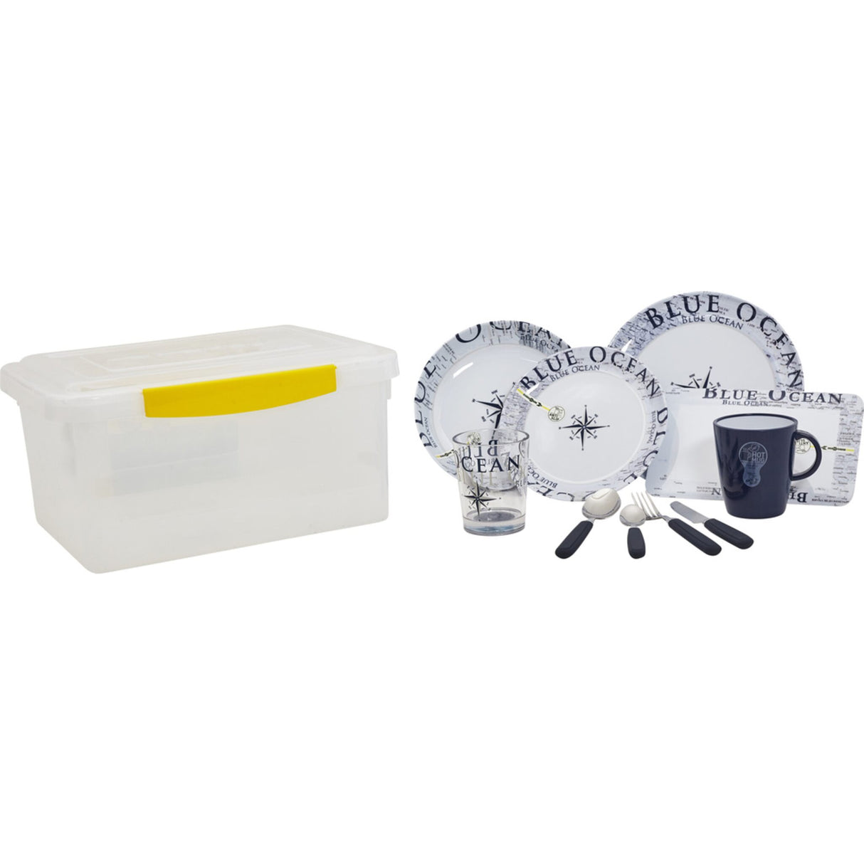 Brunner Geschirrset Blue Ocean mit Besteckset 37-teilig