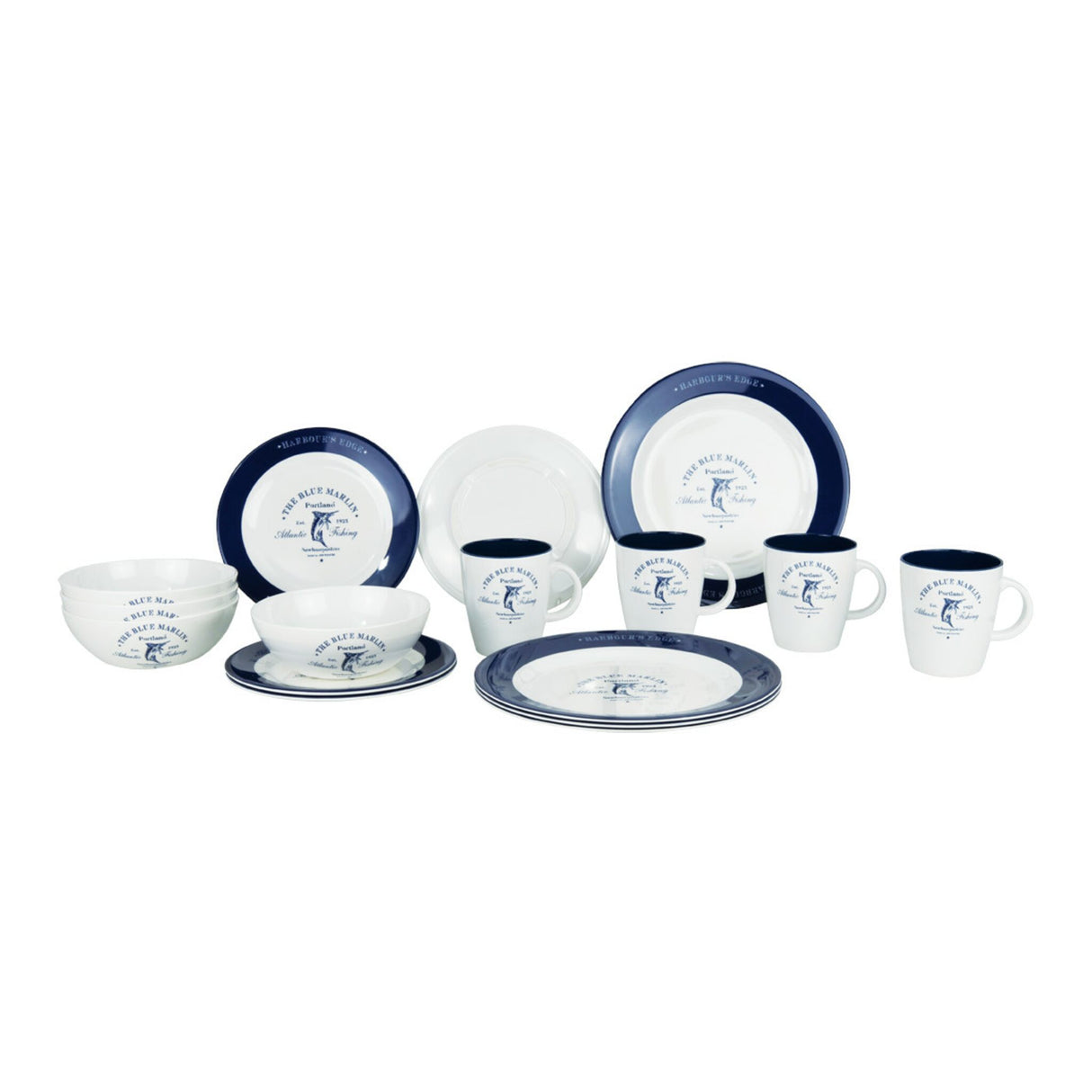 Gimex Geschirrset BLUE MARLIN, 16-teilig