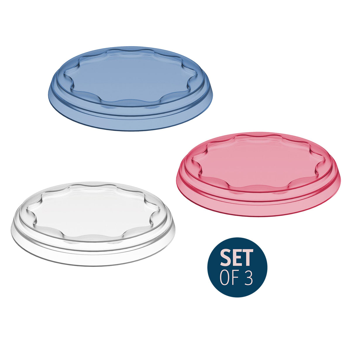 koziol 3er-Set Frischedeckel FRESH, Frischhaltedeckel für Joghurt und andere Verpackungen