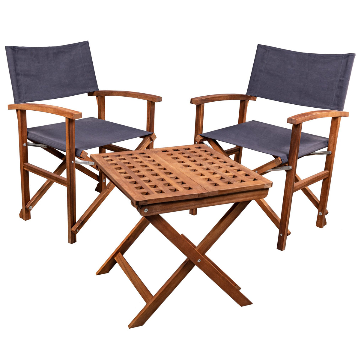 awn Möbelset Regiestühle und Klapptisch, maritime Deck-Möbel, platzsparend und witterungsbeständig