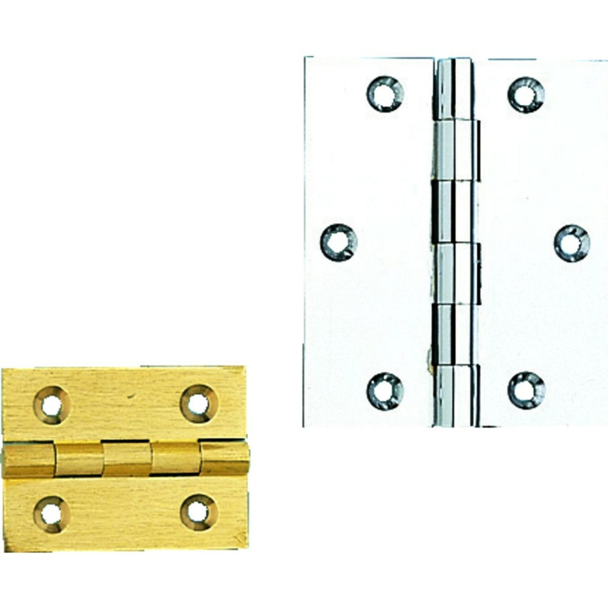 Brass hinge spring and tension load, door fitting, durable and stable - 40x20x2 - 80x60x3 mm