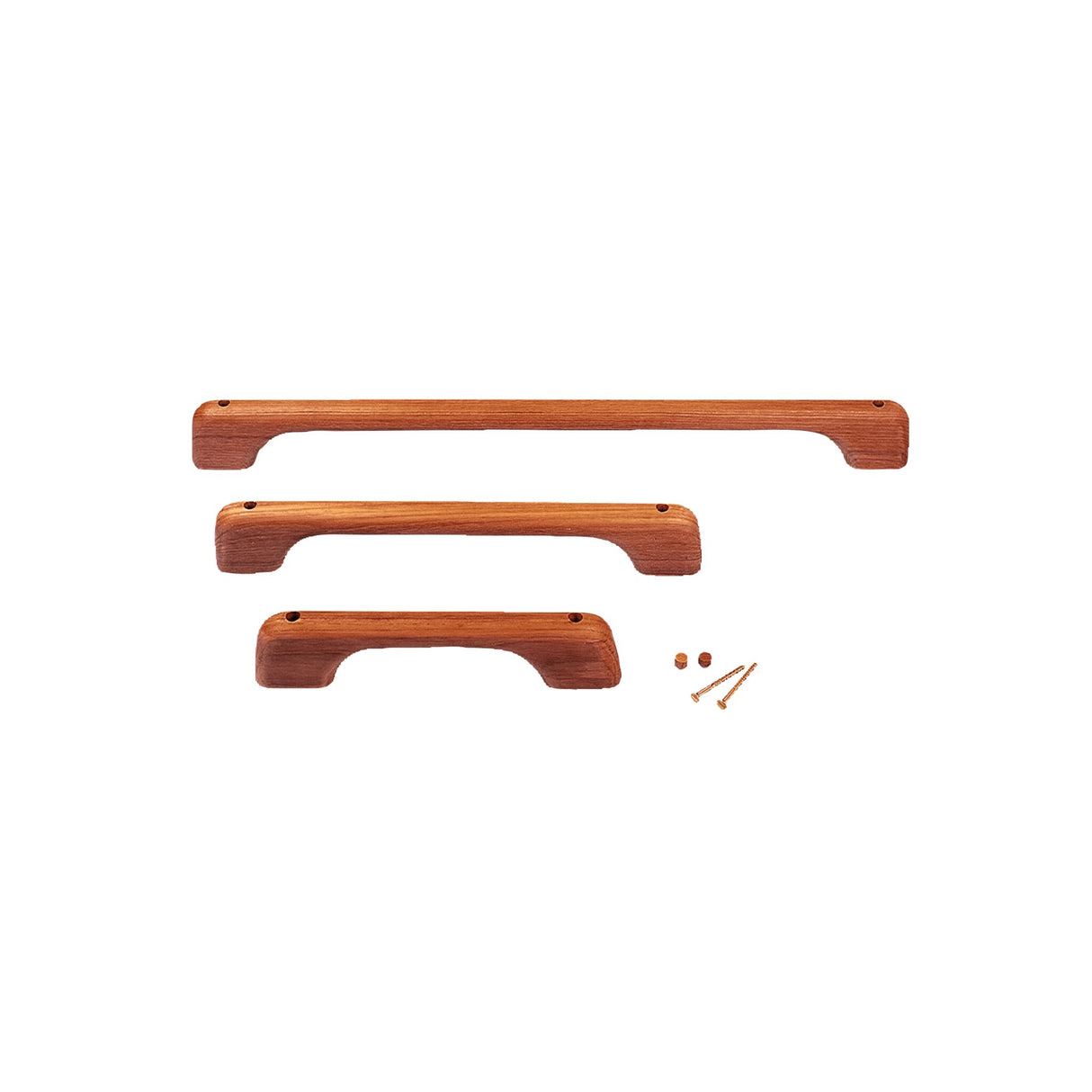 ARC Handgriff Teakholz, hochwertig, vorgebohrt mit Schrauben - 25 - 58 cm