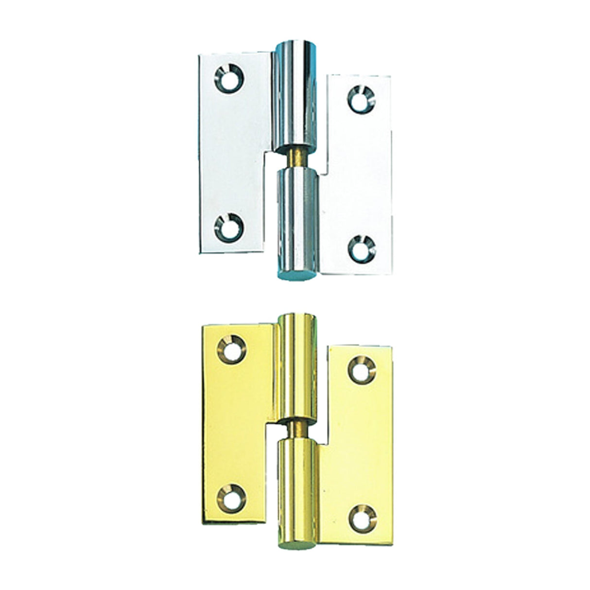 Furniture hinge straight, brass profile drilled and milled, furniture fitting with brass pin - 40 - 60 mm