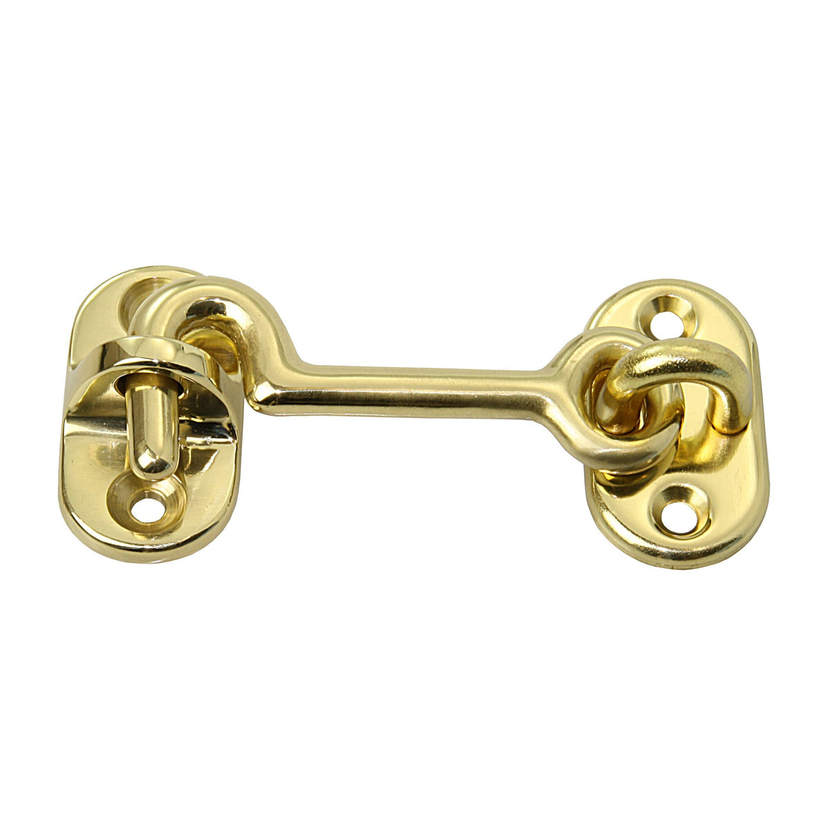 Brass door hook with eyelets, hook for doors, high-quality and robust - 50 - 75 mm (optionally with chrome-plated or polished)