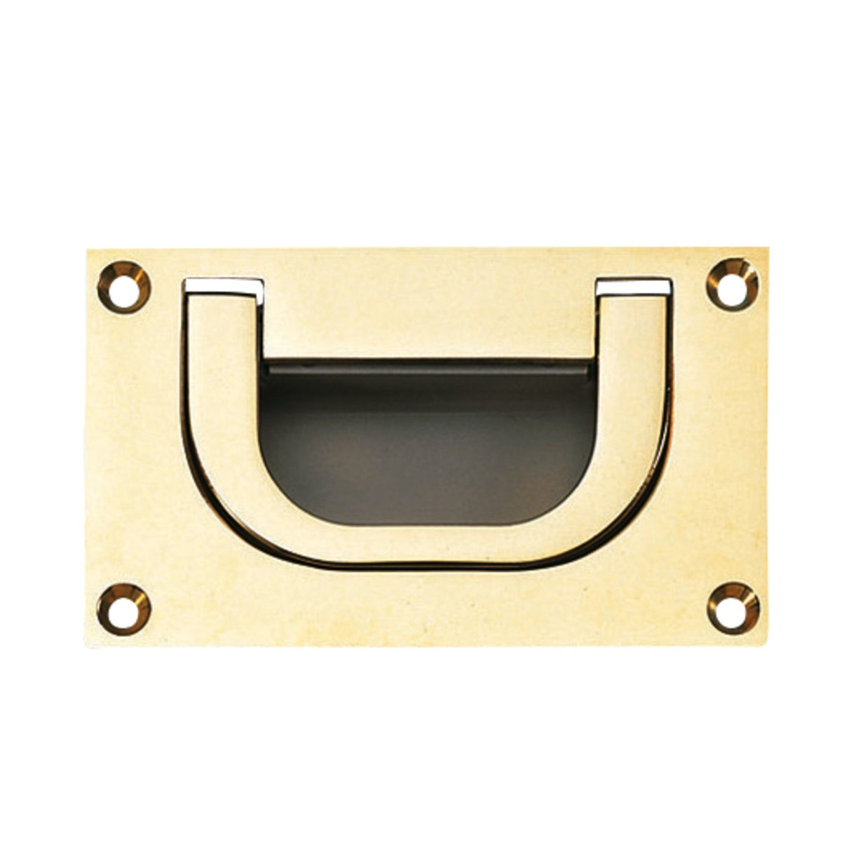 Recessed brass handle with nylon grip, door handle, polished or chrome-plated, 85 x 50 mm - polished brass or chrome-plated brass