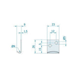 Roca lever lock 59 mm x 30 mm, polished brass lock, durable and robust - (Optional with brass or stainless steel)