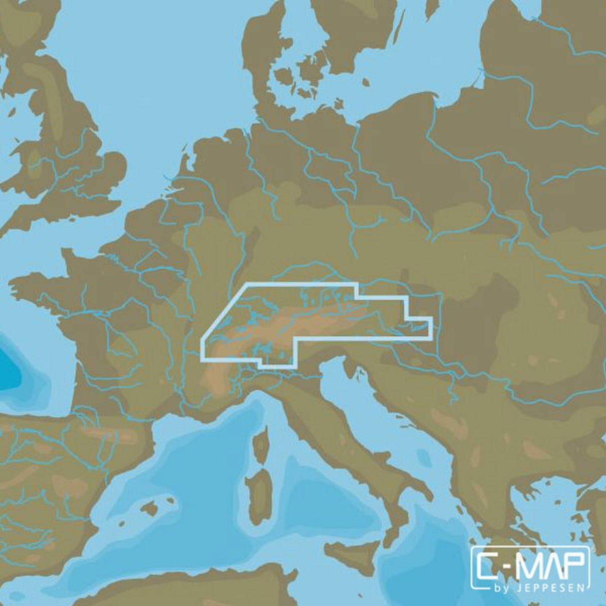 C-MAP MAX 4D EN-D068 Central European lakes