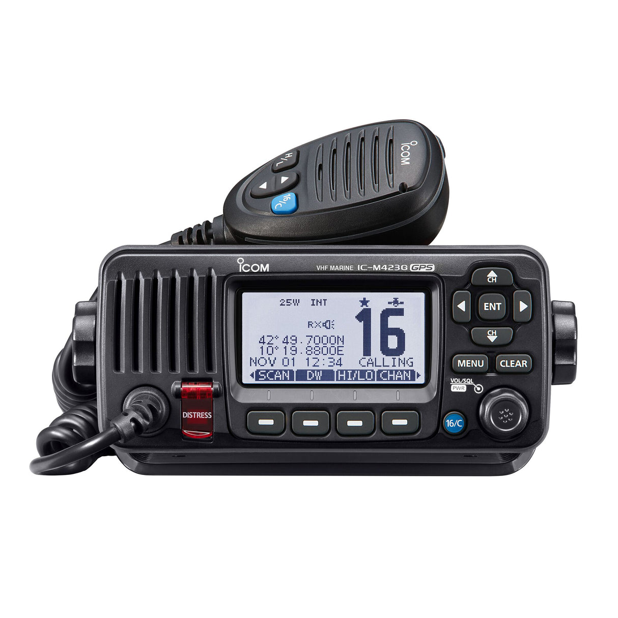 ICOM Funkgerät Active-Noise-Cancelling Technologie, UKW-DSC-Funkgerät, eingebautes GPS und 10 Watt NF-Verstärker