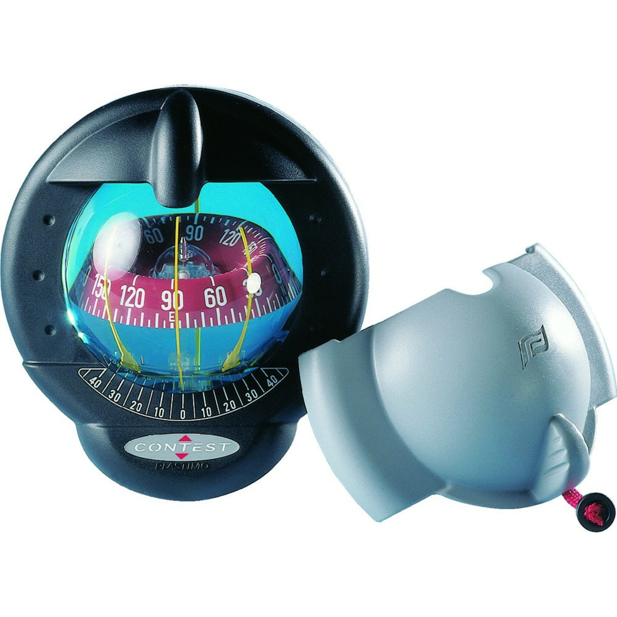 PLASTIMO Kompass geneigtes Schott 100 mm Durchmesser, Bordkompass, doppelt ablesbar mit Beleuchtung