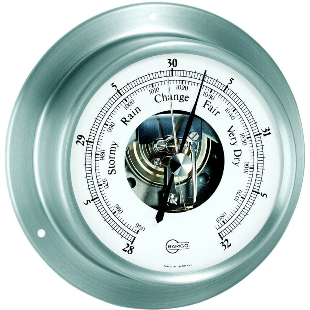 BARIGO Barometer Tempo aus Edelstahl