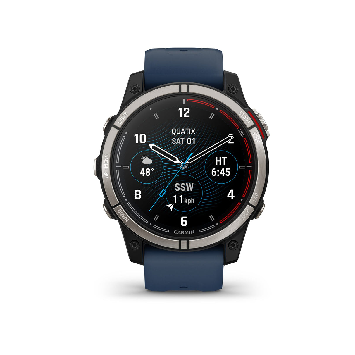 GARMIN Smartwatch Titan-Silikonband GPS Marine-Uhr, Marine-Wearable, Sapphire AMOLED kratzresistent 32 GB Speicher