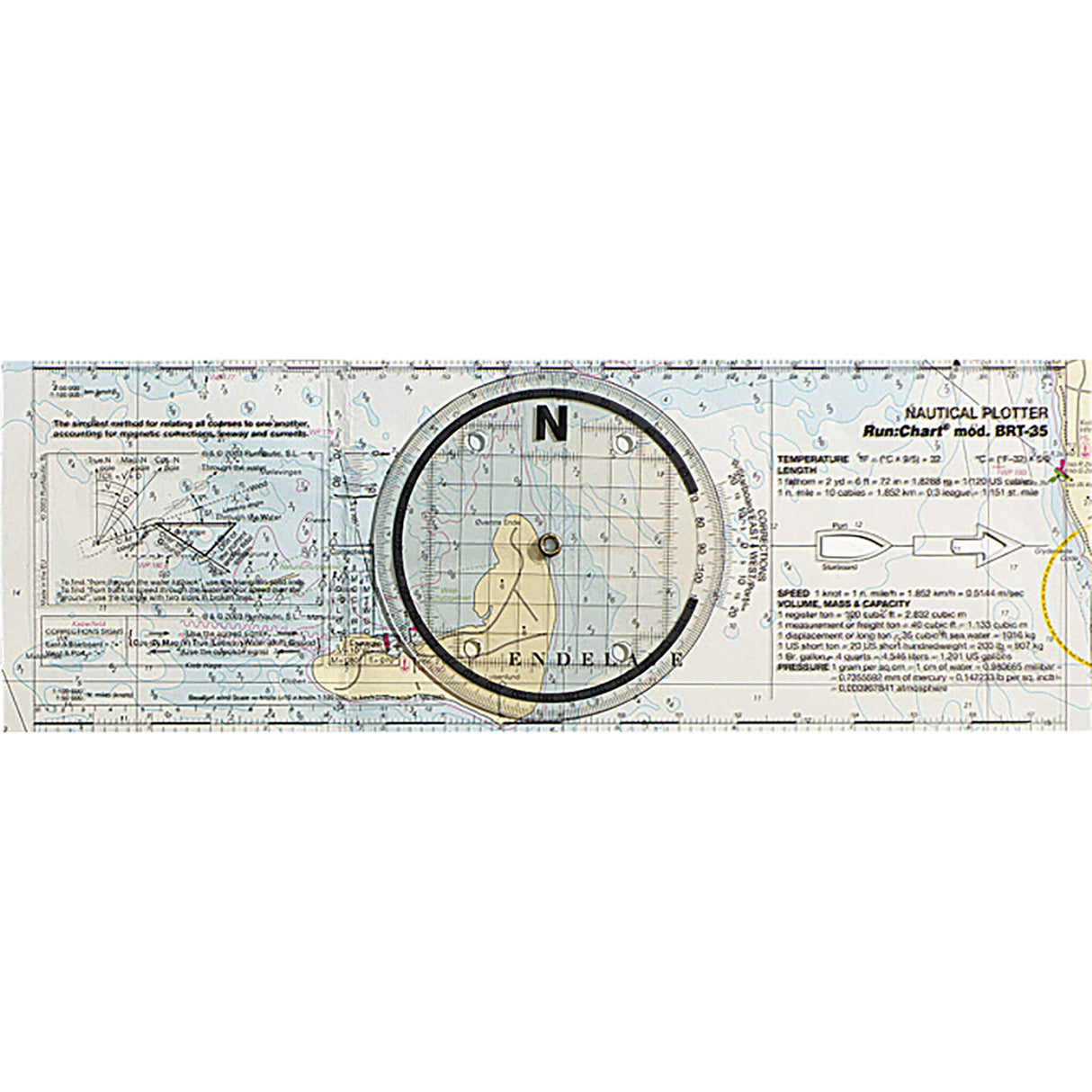Kurslineal Nautical Plotter drehbare Vollkreis-Kompassrose, Navigationswerkzeug, flexible Anwendung auf Seekarten