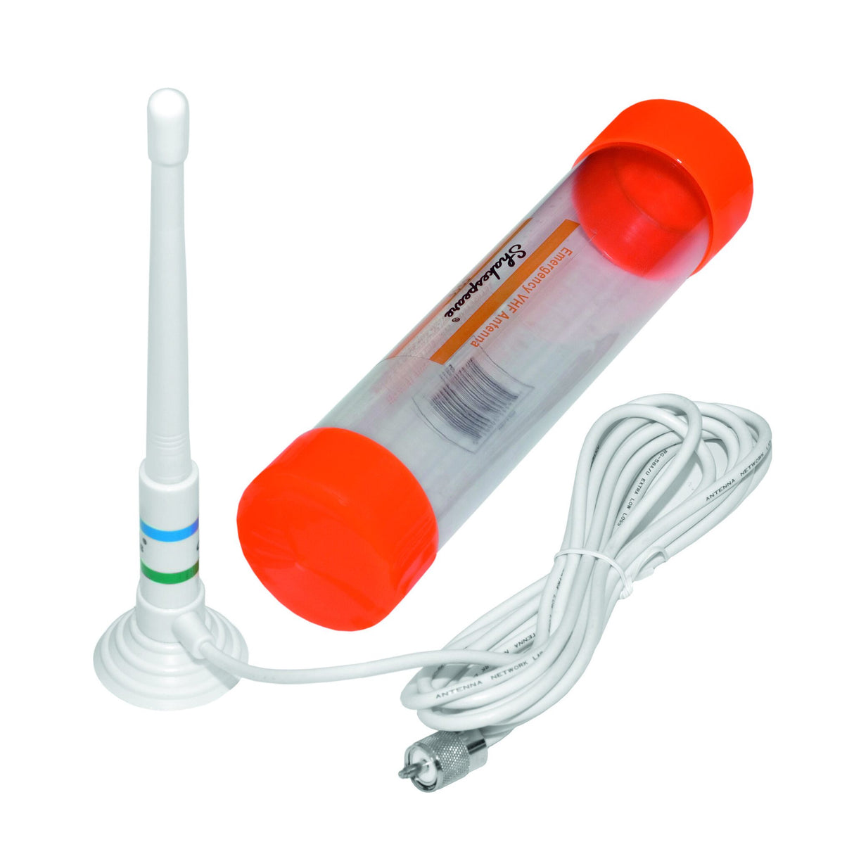Shakespeare UKW Notantenne Saugfuß 3,6 m Kabel Kunststoffpatrone, UKW Antenne, Frequenz 156-163 MHz